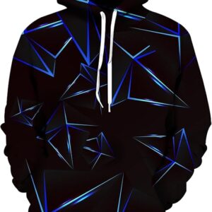 هودي "Black Blue" – تصميم 3D عصري لمحبي الأناقة الغامضة